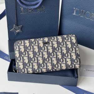 Portefeuille Long Dior 1:1 en Cuir Véritable avec Fermeture Éclair et Douze Fentes Cartes 1130769992 - side view